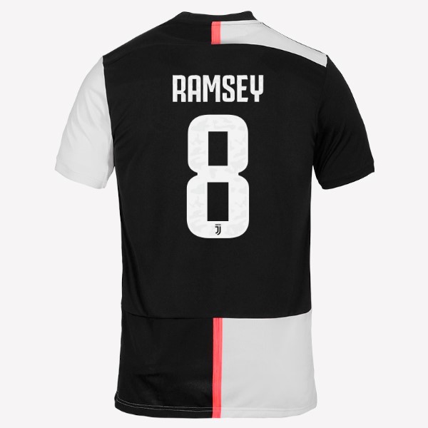 Camiseta Juventus NO.8 Ramsey Replica Primera Ropa 2019/20 Blanco Negro